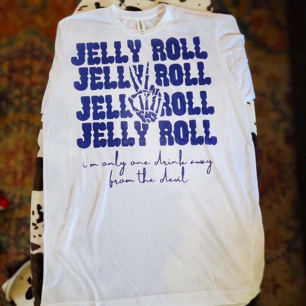 5 Pack Jelly Roll Womens White Short Sleeve T-Shirt